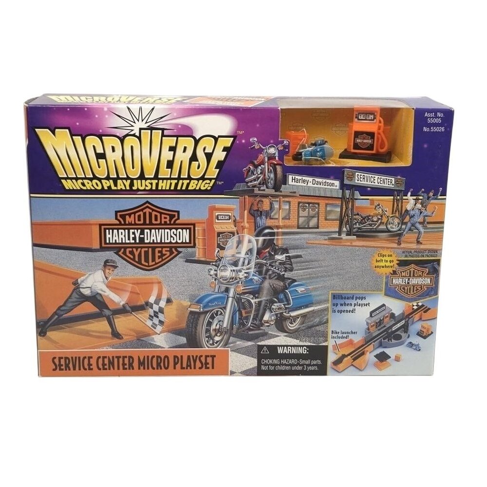 Harley-Davidson Micro Playset Microverse Service Center With Accessories & Figur